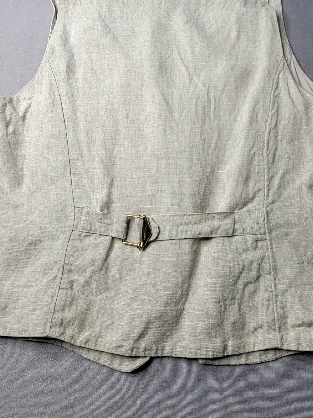 J.Crew Women's Cream Linen Button-Front Vest Size 12